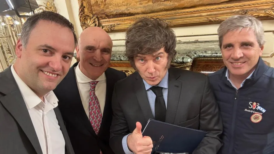 Manuel Adorni, José Luis Espert, Javier Gerardo Milei y Luis Andrés Caputo.