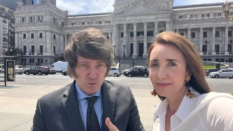 Javier Gerardo Milei y Victoria Eugenia Villarruel.