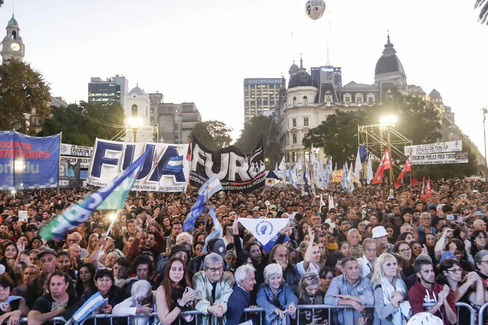 Marcha universitaria contra el Gobierno de Javier Milei.