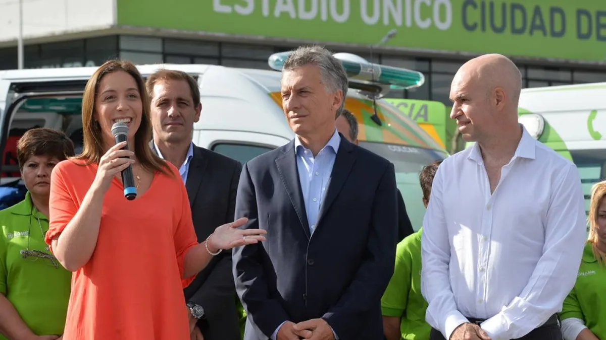 María Eugenia Vidal / Maurio Macri / Horacio Antonio Rodríguez Larreta.