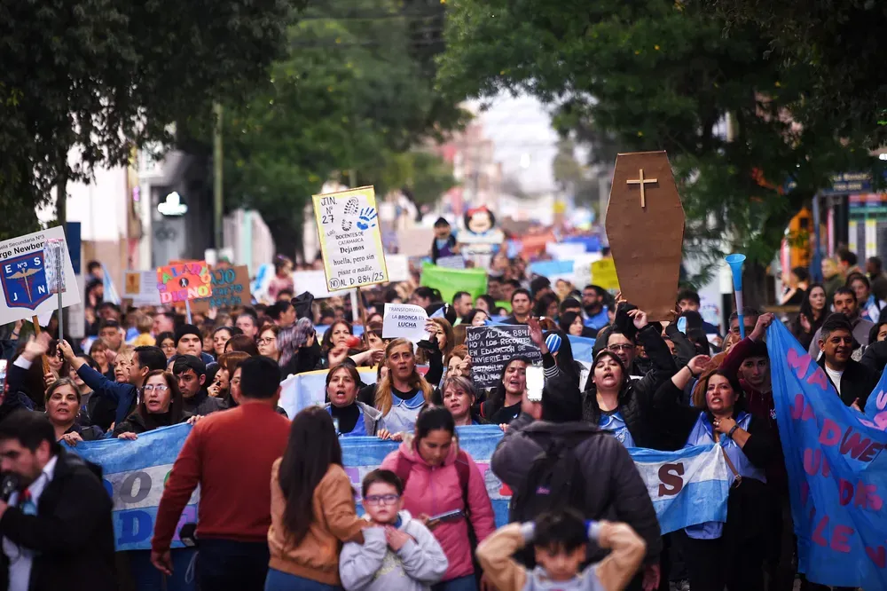 Marcha de docentes en Catamarca.